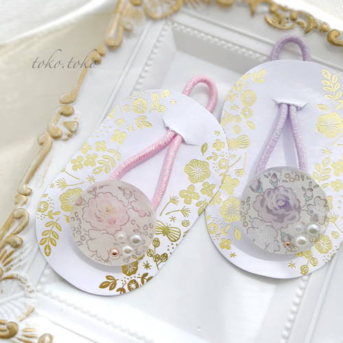 リバティ♡フェリシテプティ お上品なパール入り レジン ヘアゴム 