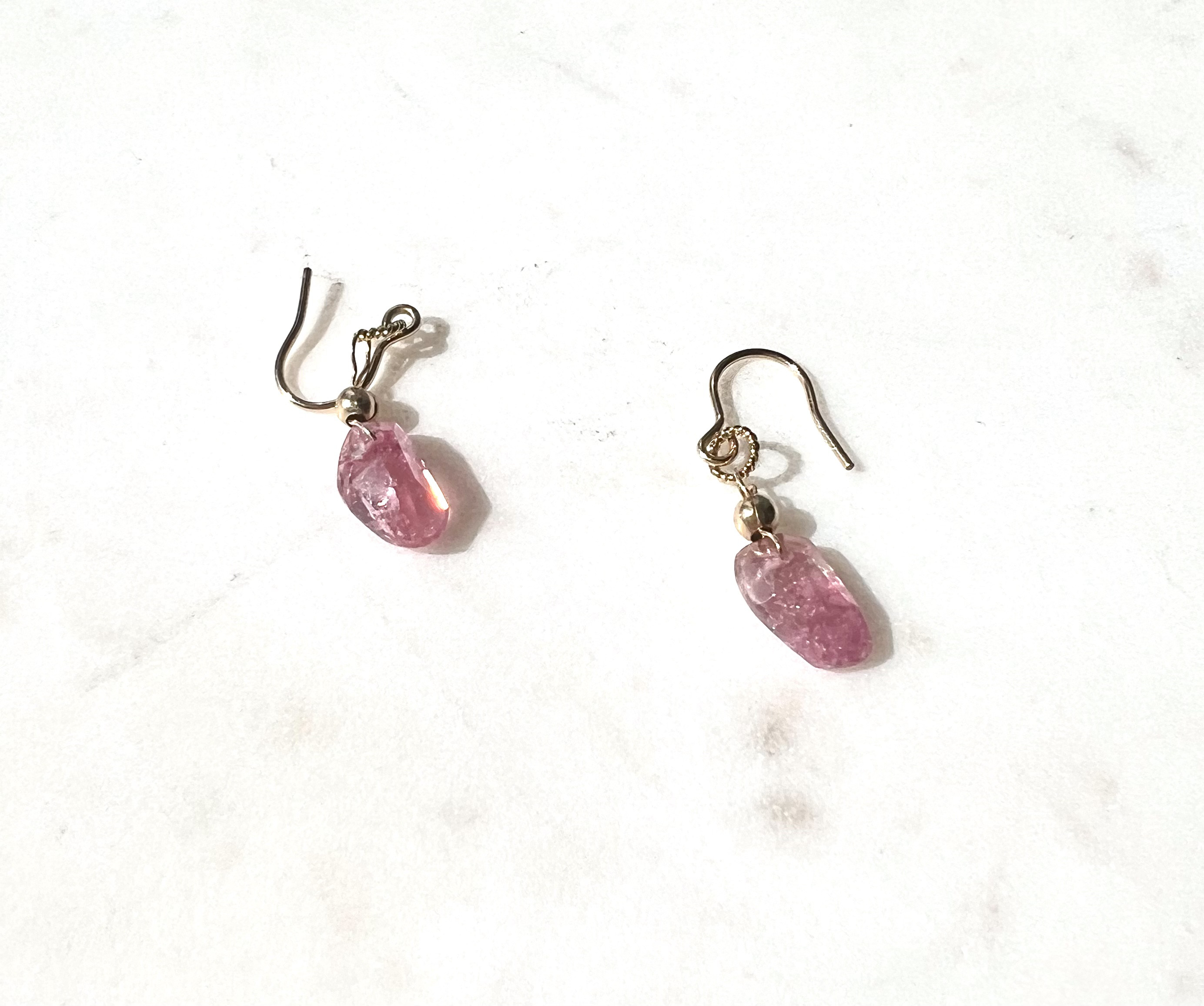 ピンクトルマリン ピアス / Pink Tourmaline earrings / 　14KGF