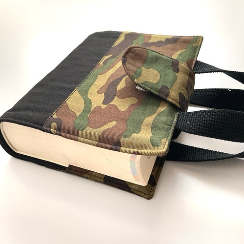 辞書カバー 迷彩×黒 [受注製作] ブックカバー poppy【入園入学グッズの 