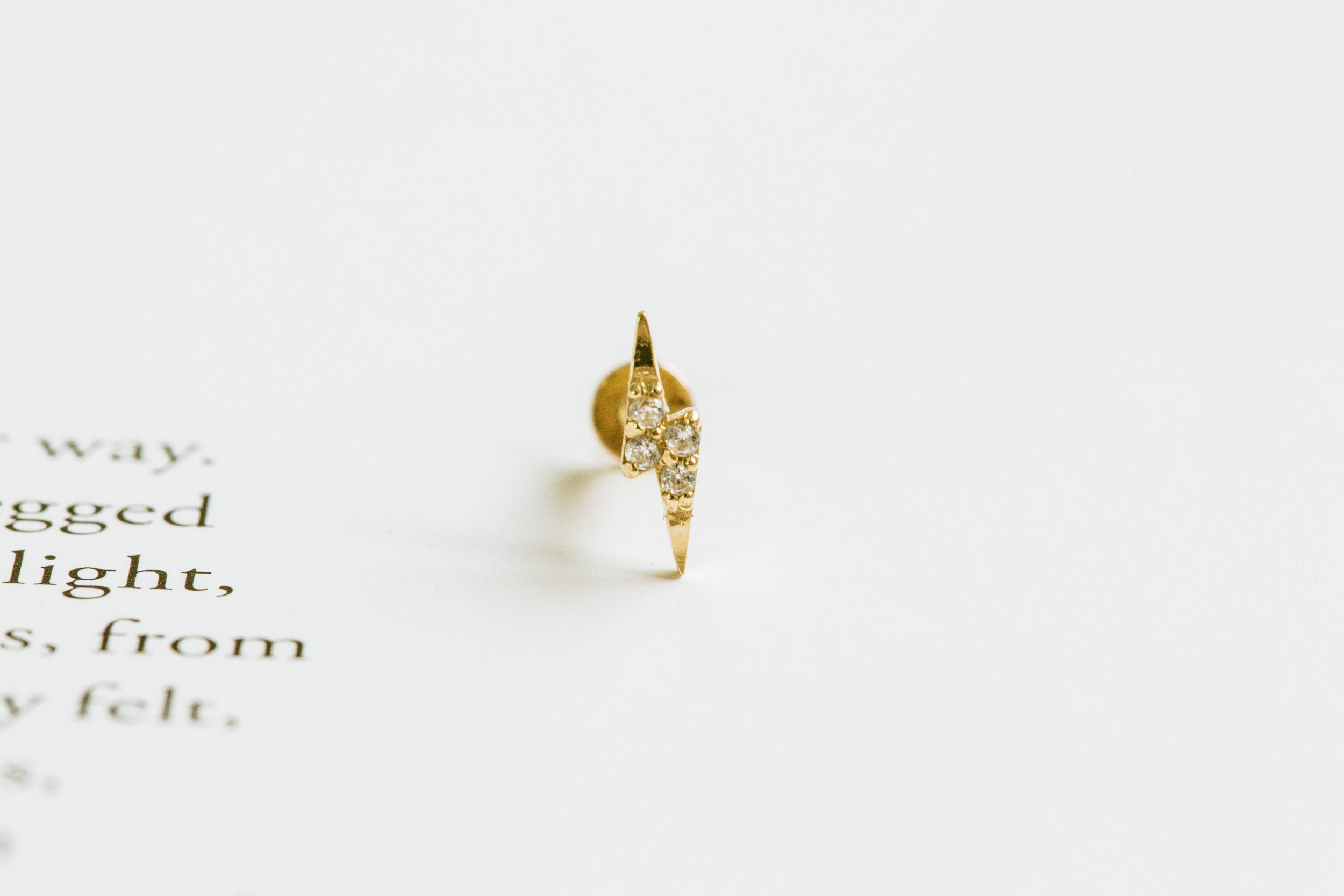 14K金 ゴールド Cz ヘリックス 軟骨 アンチトラガス アウター インナーコンク イヤリング ピアス ラブレット