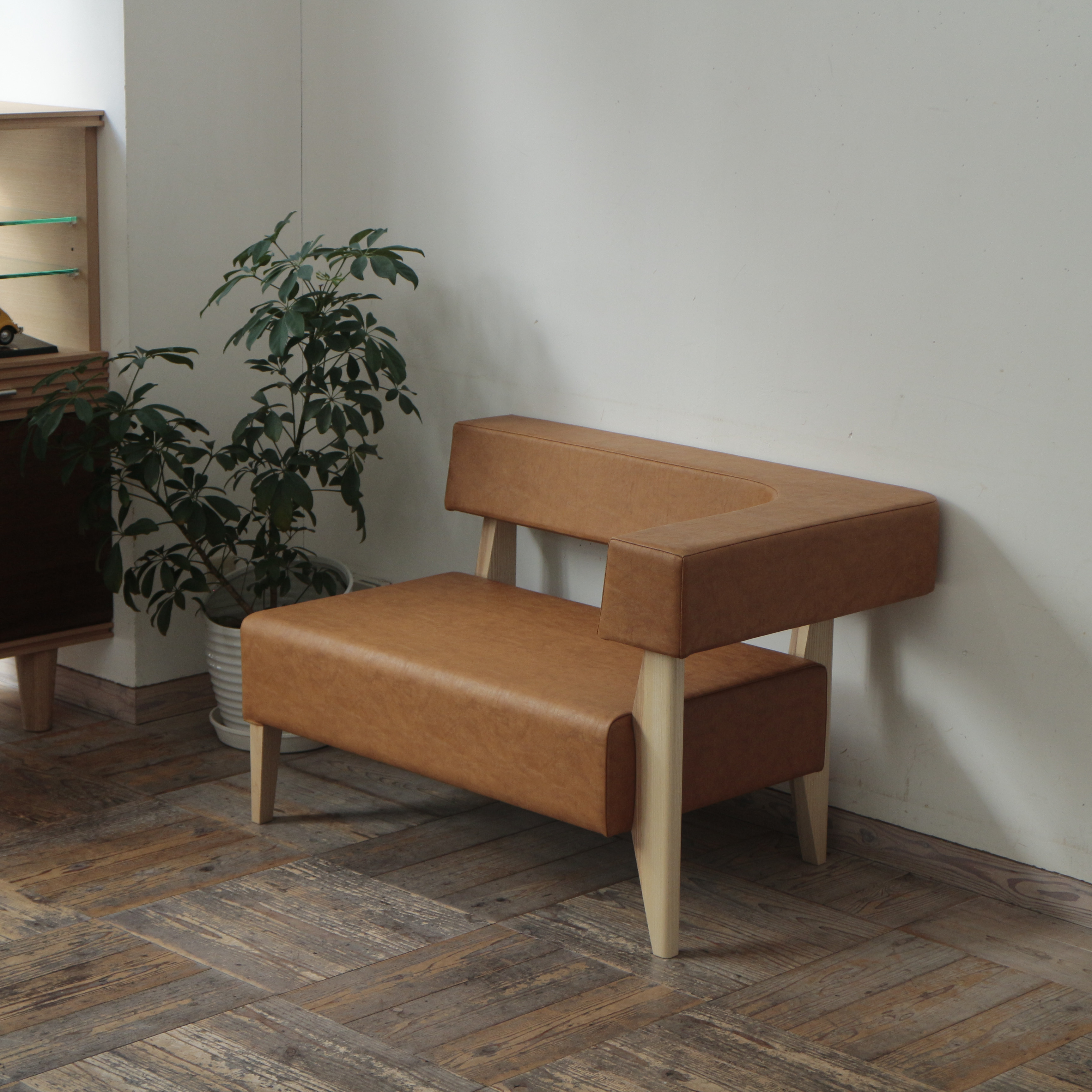 1.5s Border sofa-L（左）sofa（NA×合成皮革キャメルBa-01）