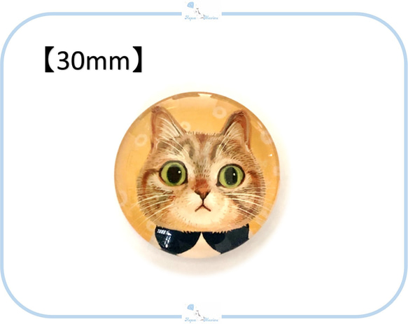 E275 カボション 猫 デザイン②【 8mm / 16mm / 30mm 】 ねこ ネコ ハンドメイド パーツ 3枚目の画像