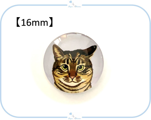 E275 カボション 猫 デザイン④【 8mm / 16mm / 30mm 】 ねこ ネコ ハンドメイド パーツ 2枚目の画像