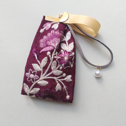 インド刺繍リボンのキーホルダー・バッグチャーム　5 5枚目の画像