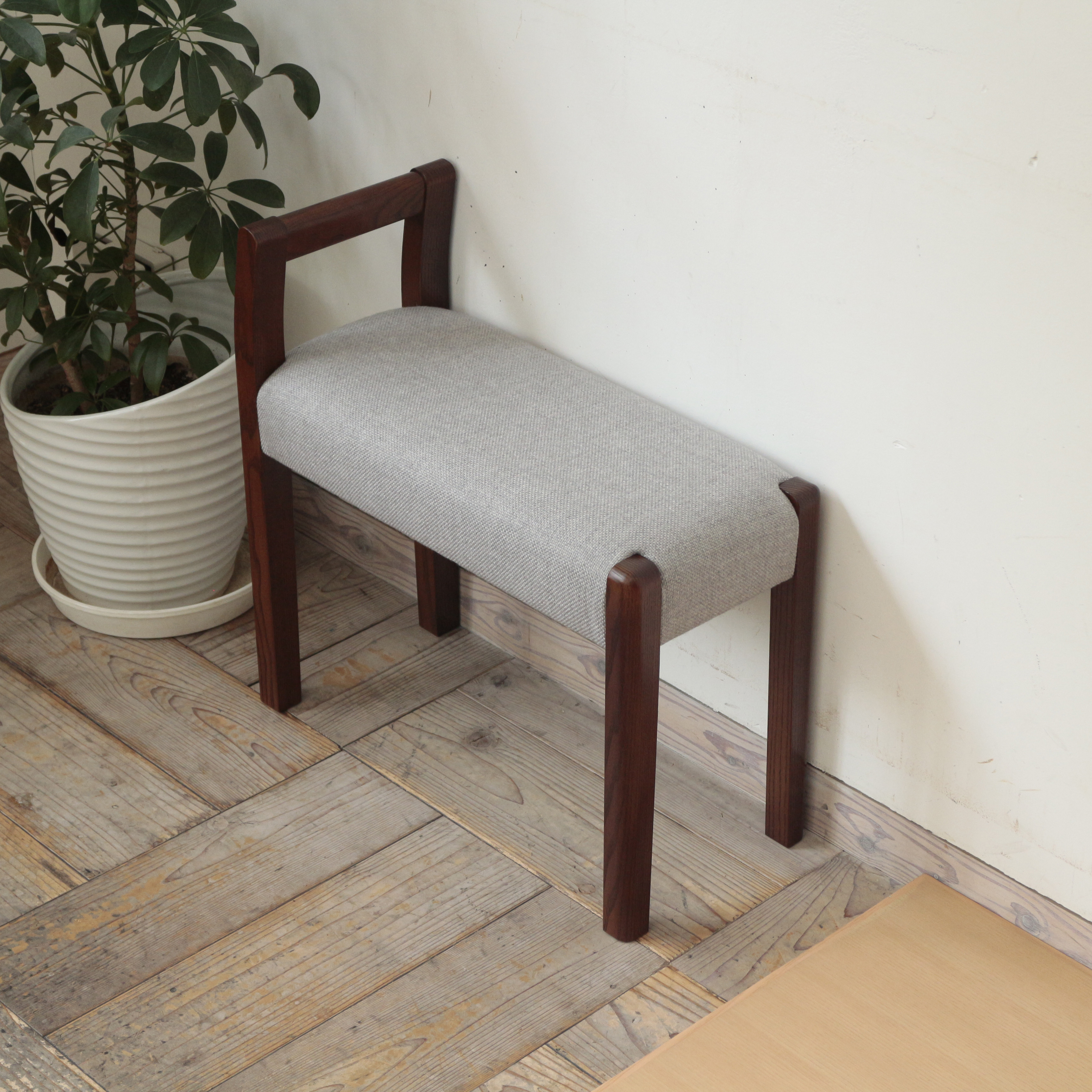 玄関スツール サイドアーム W540 (BR×NC-125グレー）