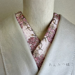 2ウェイの洗える刺繍半衿　ローズピンク【ラスト】 2枚目の画像