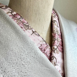 2ウェイの洗える刺繍半衿　ローズピンク【ラスト】 4枚目の画像