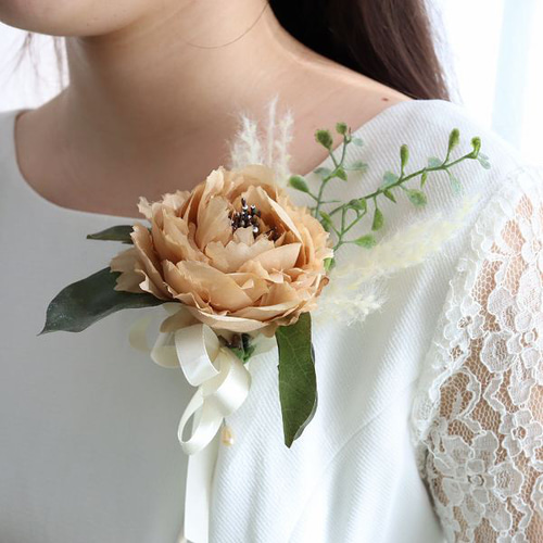 【1点限定】カラーのアンティークウェディングブーケ＆ブートニア 結婚式 前撮り 結婚式 【1点限定】カラーのアンティークウェディングブーケ＆ブートニア 前撮り