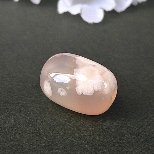 天然石 高品質 桜瑪瑙（さくらめのう） 天珠 1個 18mm 天然石