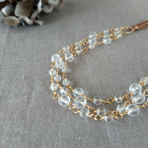 クリスタルのナチュラルネックレス:天然石,革ひも ネックレス