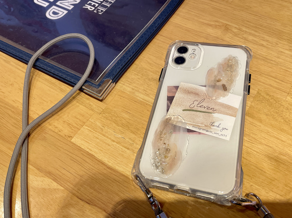 ストラップ　iPhoneケース　ニュアンスiPhoneケース　ハンドメイド　ストラップ付き　スマホショルダー2022 12枚目の画像