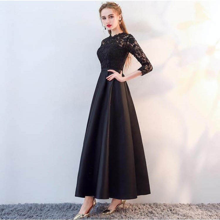 演奏会 ロング ワンピース 結婚式 パーティー i【美品】スマイルオーキッド