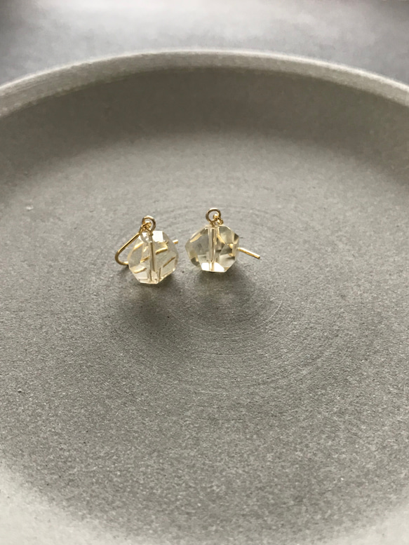 ［再販］美しいシトリン ♚ピアス/ノンホールピアス 15枚目の画像