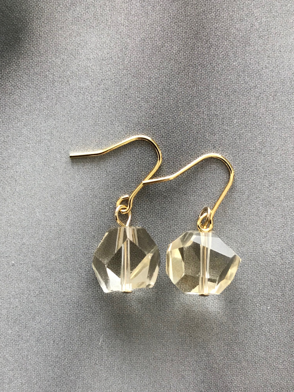 ［再販］美しいシトリン ♚ピアス/ノンホールピアス 3枚目の画像