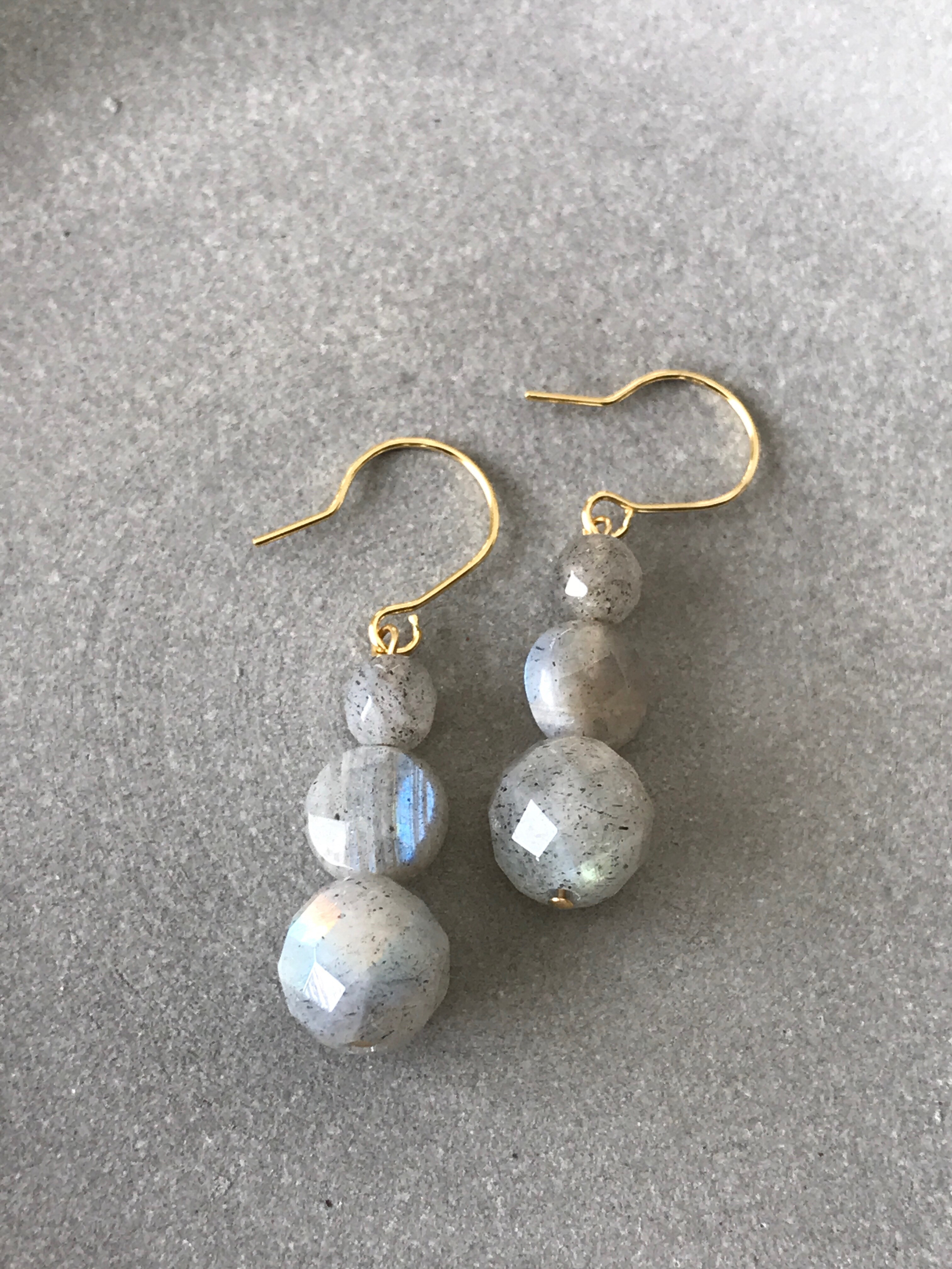 ［再販］3種類のラブラドライト♚ピアス/ノンホールピアス 4,340円