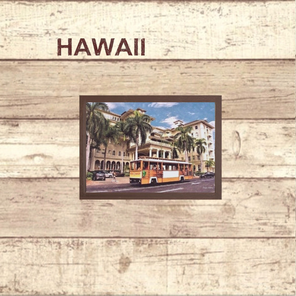 【送料無料】南国の風景☆HAWAII No.186   フレーム付 　A4サイズ 3枚目の画像