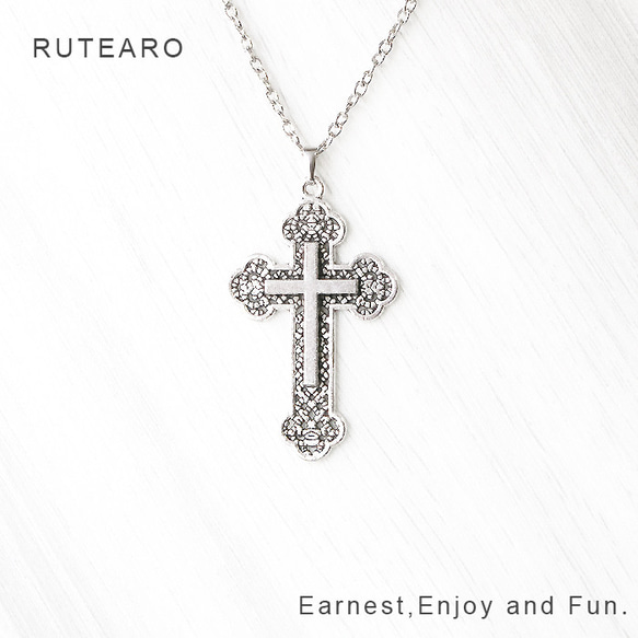 上品で魅力的な十字架のネックレス ―  メンズ レディースネックレス クロス 十字架 キリスト ― 000463 5枚目の画像