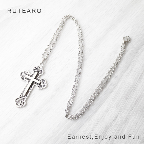 上品で魅力的な十字架のネックレス ―  メンズ レディースネックレス クロス 十字架 キリスト ― 000463 2枚目の画像
