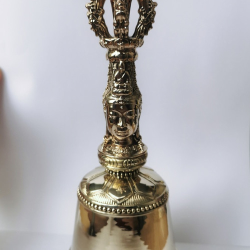 密教法器 阿嵯耶観音金剛鈴 鐘 仏教法具 真鍮製 22cm その他置物