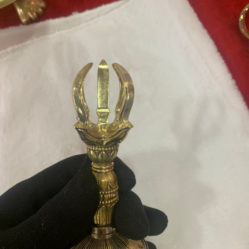 密教法具 真言宗 五鈷金剛鈴 鐘 寺院用仏具 真鍮製 17cm その他 密教法具 真言宗 五鈷金剛鈴 鐘 寺院用仏具 真鍮製 17cm その他