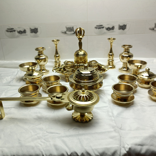 チベット仏教法器 真言宗 21点セット 密教 一面器 寺院用仏具 チベット仏教法器 真言宗 21点セット 密教 一面器 寺院用仏具