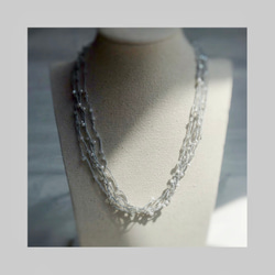 「creema限定」ネックレス〜絹糸と淡水真珠とアクアマリン 9枚目の画像