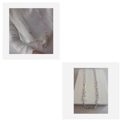 「creema限定」ネックレス〜絹糸と淡水真珠とアクアマリン 12枚目の画像