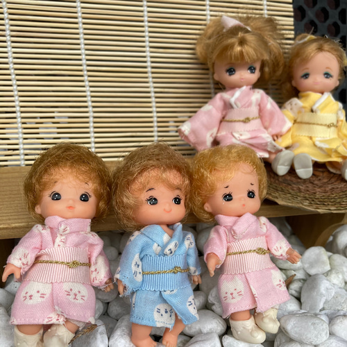 001 かこちゃん みくちゃん げんくん 浴衣 猫柄 リカちゃん 妹弟 3つご