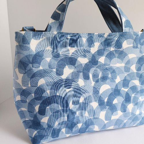 ミナペルホネン 新柄 aalto 2wayパニーニ風ショルダー ライトブルー