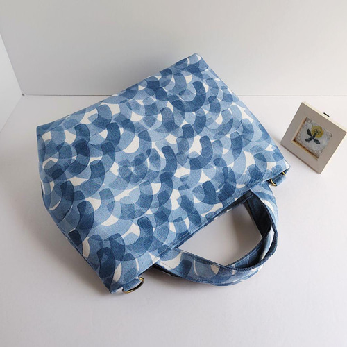 ミナペルホネンpomppiaブルー　2Wayショルダーバッグハンドメイド ミナペルホネンpomppiaブルー 2Wayショルダーバッグハンドメイド ミナ