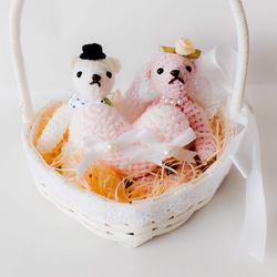 編みぐるみ☆くま☆テディベア☆ウェディングベア あみぐるみ Zunda