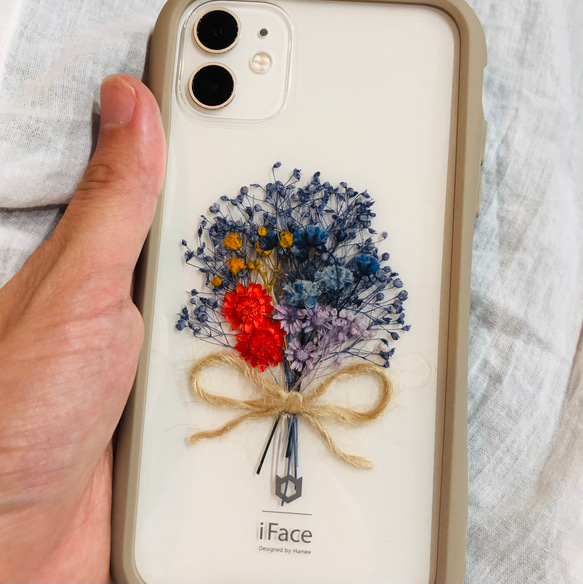 美愛-Mio-】 全機種対応 かすみ草 ミニブーケ インナーシート iFace  