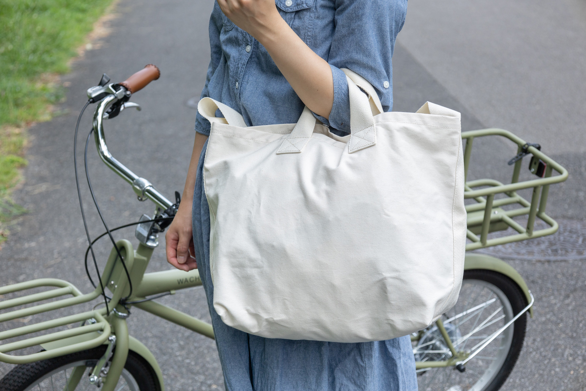 【新品未使用】帆布型押し 利休バッグ 利休バッグ(八寸) MOIRE/IVORY | TANBI ONLINE STORE