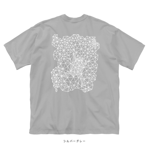 ビックシルエットデザインTシャツ/// Frog_wire：ブラック/シルバーグレー 2枚目の画像