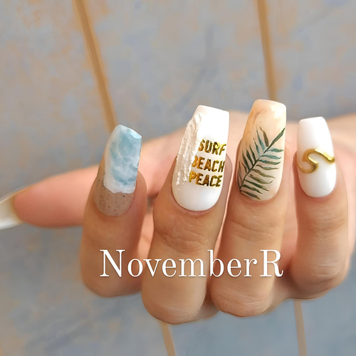 LA567☆ニュアンスボタニカルネイルチップ ネイルチップ（つけ爪