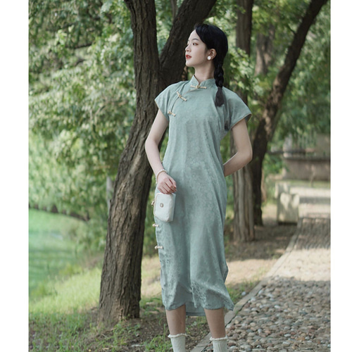 職人ハンドメイド チャイナドレス / 2色展開 / レトロフェミニン