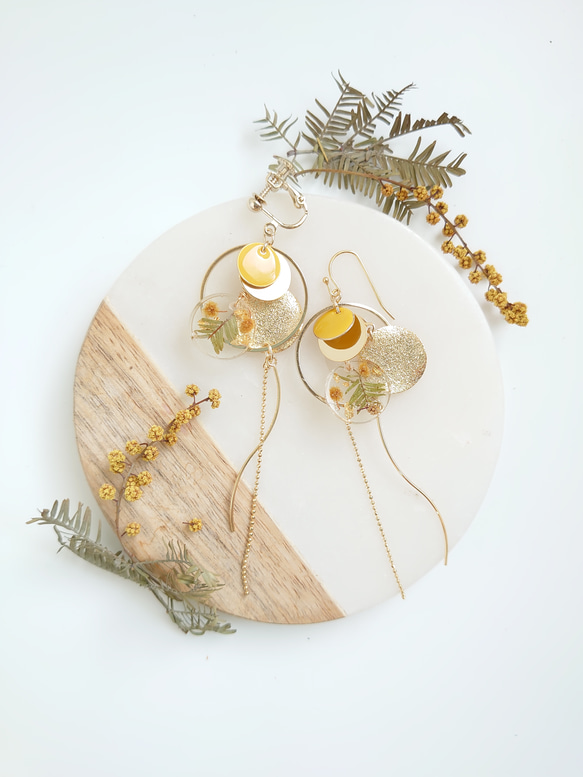 Minosa Yellow Flower Moon 含羞草【Neckless &amp; Earrings parts chan 第10張的照片