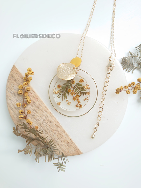 Minosa Yellow Flower Moon 含羞草【Neckless &amp; Earrings parts chan 第3張的照片