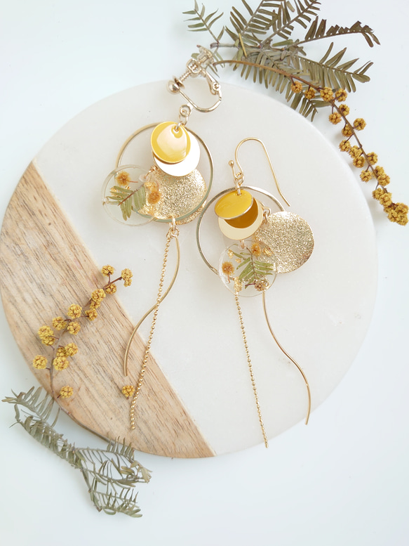 Minosa Yellow Flower Moon 含羞草【Neckless &amp; Earrings parts chan 第5張的照片