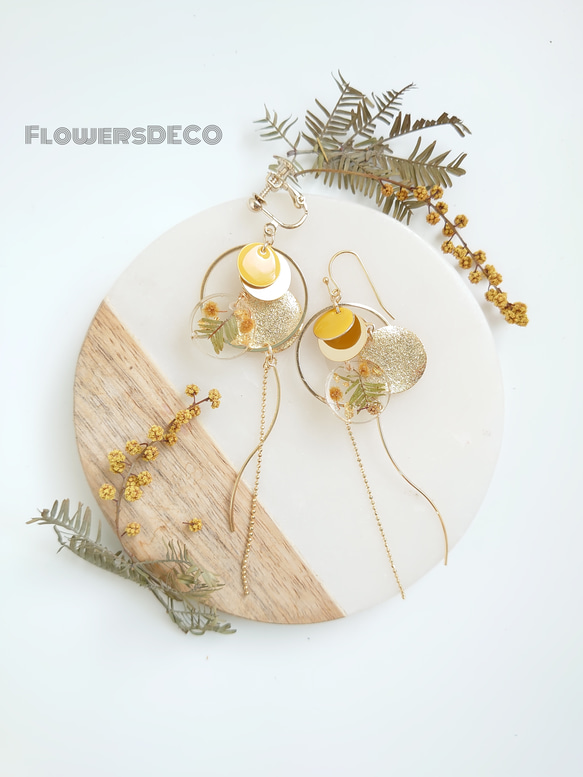 Minosa Yellow Flower Moon 含羞草【Neckless &amp; Earrings parts chan 第2張的照片