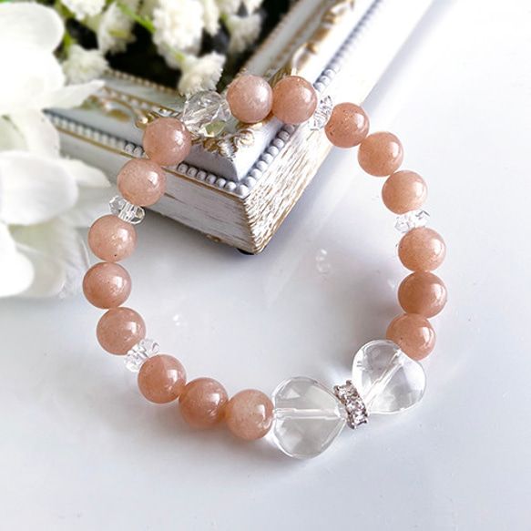 優しく癒され幸運を呼び込む/オレンジムーンストーン他/パワーストーン