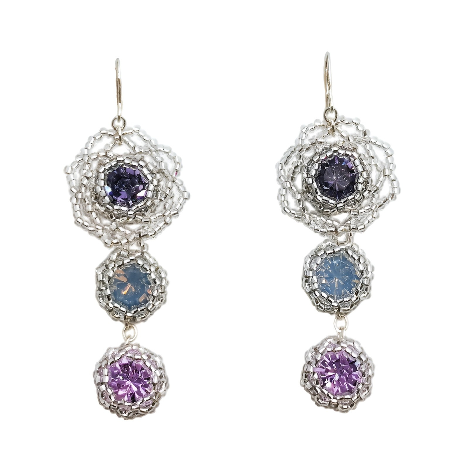 Eveningglow earrings 染まる空 紫色のイブニンググロウ ピアス