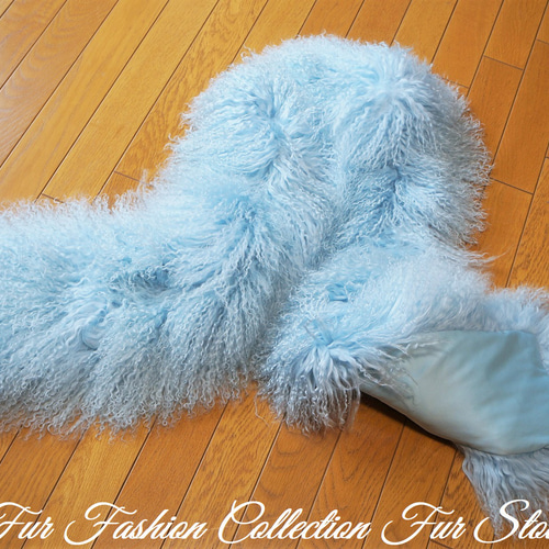 晴れて青空の日のようなスカイブルーチベットラムファーストール  