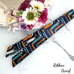 リボンスカーフ01#バッグスカーフ　スカーフ 2枚目の画像