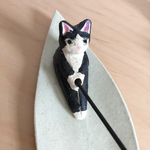 釣りする猫のお香立て、ハチワレ　) 人気・おすすめ｜多用途・生活用品におすすめ キャンペーン中 即納