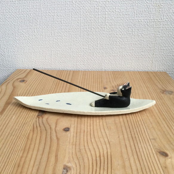 釣りする猫のお香立て、ハチワレ　) 人気・おすすめ｜多用途・生活用品におすすめ キャンペーン中 即納