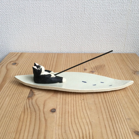 釣りする猫のお香立て、ハチワレ　) 人気・おすすめ｜多用途・生活用品におすすめ キャンペーン中 即納