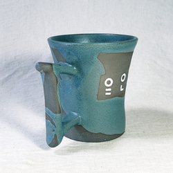 碧緑釉マグカップ-横文様 No.99 3枚目の画像