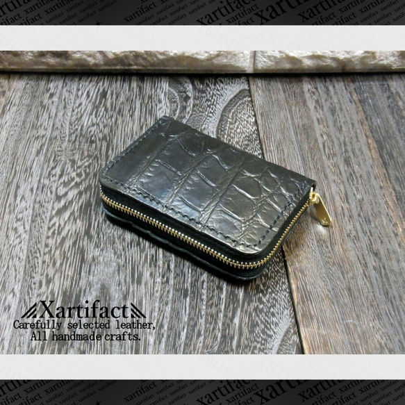 XARTIFACT ラウンドジップ コインケース クロコダイル 藍染め 本藍染め