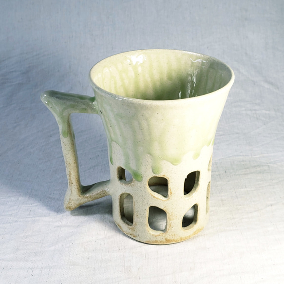 ビードロ釉二重マグカップ No.100 